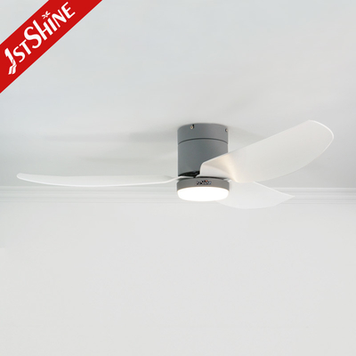 Low Profile Decorative Flush Mount Ceiling Fan With LED Light And Remote Control