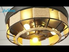 42 Inch Black Retractable Ceiling Fan With Light Remote Control