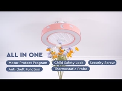 Fan de techo rasante del rosa de la fan de techo del soporte LED con el tema de los niños, motor de DC