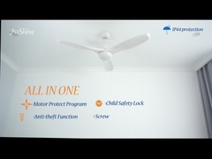 Fan de techo impermeable con la fan de techo llevada blanca de DC de las cuchillas plásticas ligeras del motor 3