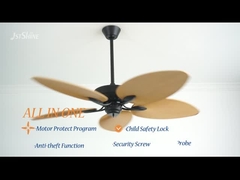 Fan de techo tropical del estilo 56 pulgadas de la C.C. del motor 5 de las cuchillas de fan de techo con teledirigido