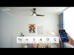 52 pulgadas negro remoto LED ventilador de techo Abs cuchilla motor silencioso susurro