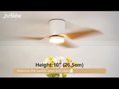 Ventilador de techo de plástico con luz LED de luz de luz de madera con motor DC