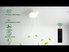 Ventilador de techo LED sin cuchilla Mini 16 pulgadas Blanco motor DC atenuante luz LED