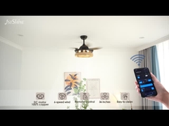 Cajera de cuerda luz de ventilador de techo de cuchilla oculta con control remoto motor DC