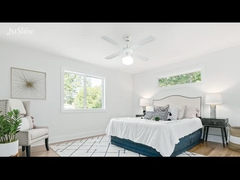 Tradicional 35W ventilador de techo decorativo tira cadena 4 hojas de MDF para el dormitorio