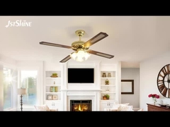 Tradicional 35W ventilador de techo decorativo tira cadena 4 hojas de MDF para el dormitorio