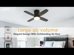 36 pulgadas Modern Led Invisible ventilador de techo Mini 4 cuchillas de madera contrachapada de perfil bajo luz de atenuación