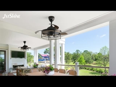 42 pulgadas Granja E27 LED moderno ventilador de techo invisible retráctil lámparas ventilador de techo luces