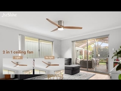 2 en 1 ventilador de techo con techo remoto de madera maciza con luz LED