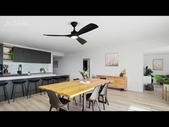 Ventilador de techo 2 en 1 con motor de CC ligero Ventilador inteligente negro de alta velocidad