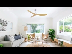 Ventilador de techo de corriente continua moderno de 52 pulgadas con cuchillas de madera ABS