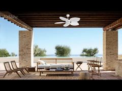 Ventilador de techo tropical decorativo con motor de corriente continua ABS ligero y silencioso