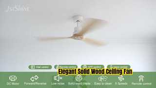 Moderno ventilador de techo de madera maciza de 52 pulgadas para hogares elegantes
