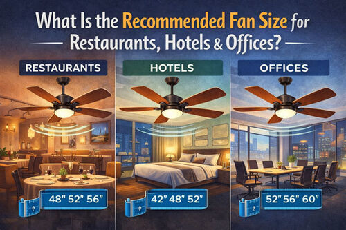 Últimas noticias de la empresa sobre ¿Cuál es el tamaño del ventilador recomendado para restaurantes, hoteles y oficinas?