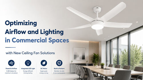 Últimas noticias de la empresa sobre Optimización del flujo de aire y la iluminación en espacios comerciales con nuevas soluciones de ventiladores de techo