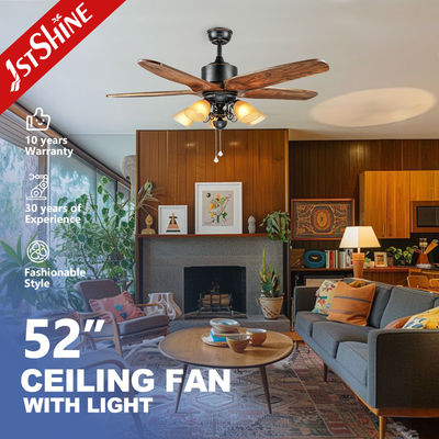 Buen precio Fan de techo ahorro de energía del interruptor de tirón del OEM con 5 cuchillas de madera en línea