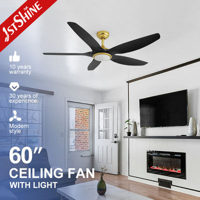 Buen precio Villa de lujo ventilador de techo de oro negro con luz LED 230v 6 velocidad en línea