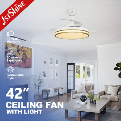 Buen precio Control retractable elegante de Wifi de la fan de techo de la luz de 42 pulgadas pequeño LED para el dormitorio en línea