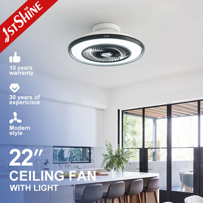 Calidad  22 Inches Flush Mount Led Bladeless Ceiling Fan Low Profile Dimming Light Fábrica