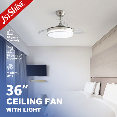Buen precio Ventilador de techo retráctil de 36 pulgadas con luz atenuable y cuchillas plegables para dormitorio u oficina en línea