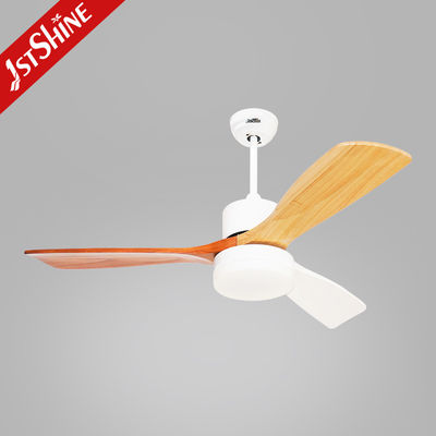 Buen precio Luz de cobre de la fan de techo del dormitorio del motor cuchillas de madera sólidas de 48 pulgadas 3 en línea