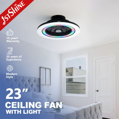 Buen precio Ventilador de techo sin cuchillas de 23 pulgadas con motor de corriente continua luz RGB y control remoto para dormitorio en línea