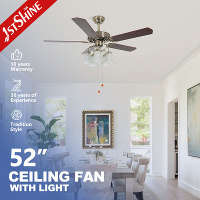 Buen precio Fan de techo decorativa teledirigida del cortijo de 52 pulgadas con 5 luces en línea