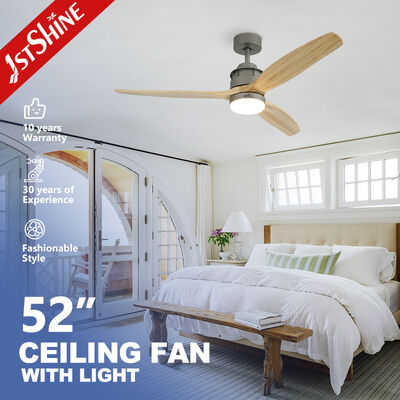 Calidad Ventilador de techo de motor de corriente continua de 52 pulgadas con cuchillas de madera sólida y luz LED Fábrica