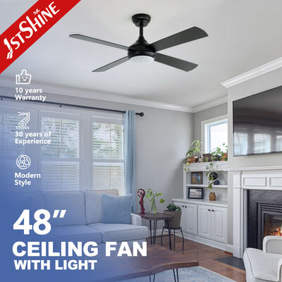 Buen precio Ventilador de techo moderno de 48 pulgadas con luz con palas de MDF y motor de CA en línea