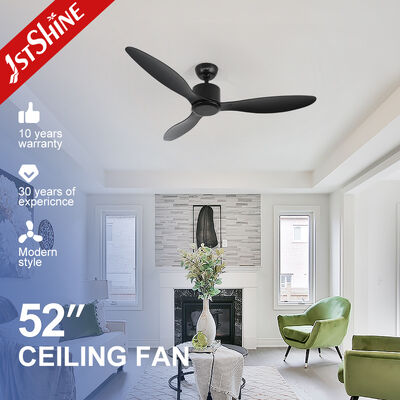 Calidad Ventilador de techo negro de 52 pulgadas con motor DC silencioso y 3 palas ABS para un diseño minimalista moderno Fábrica