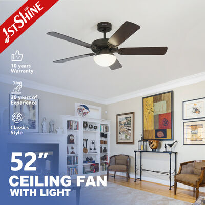 Calidad Ventilador de techo moderno de 52 pulgadas con luz, motor DC y control remoto de 6 velocidades Fábrica