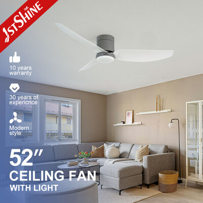 Buen precio Ventilador de techo de montaje de motor de corriente continua de 52 pulgadas con control remoto y luz LED en línea