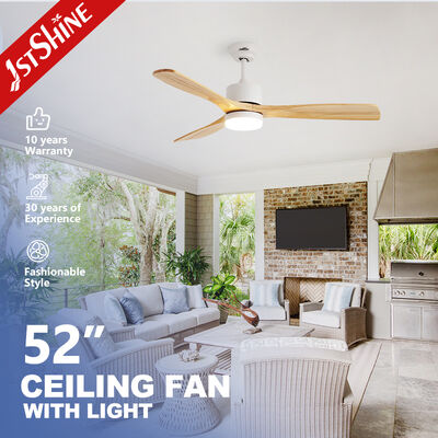 Calidad Ventilador de techo decorativo de 52 pulgadas con cuchillas de madera maciza y motor de corriente continua eficiente en energía Fábrica